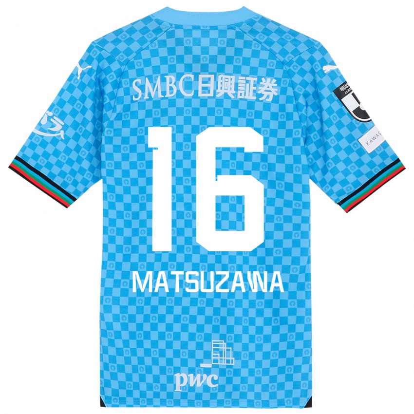 Hombre Camiseta Naoto Matsuzawa #16 Azul Celeste 1ª Equipación 2024/25 La Camisa