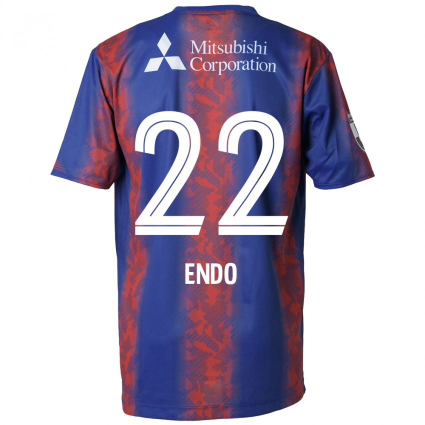 Hombre Camiseta Keita Endo #22 Azul Rojo 1ª Equipación 2024/25 La Camisa