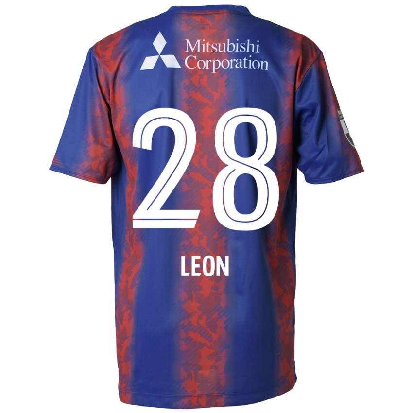 Hombre Camiseta Leon Nozawa #28 Azul Rojo 1ª Equipación 2024/25 La Camisa