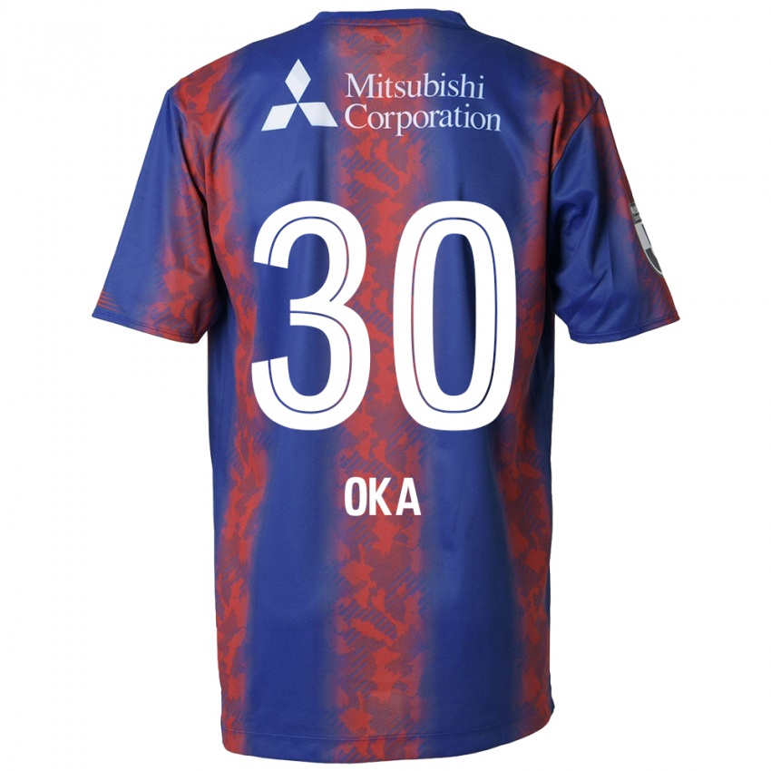 Hombre Camiseta Teppei Oka #30 Azul Rojo 1ª Equipación 2024/25 La Camisa