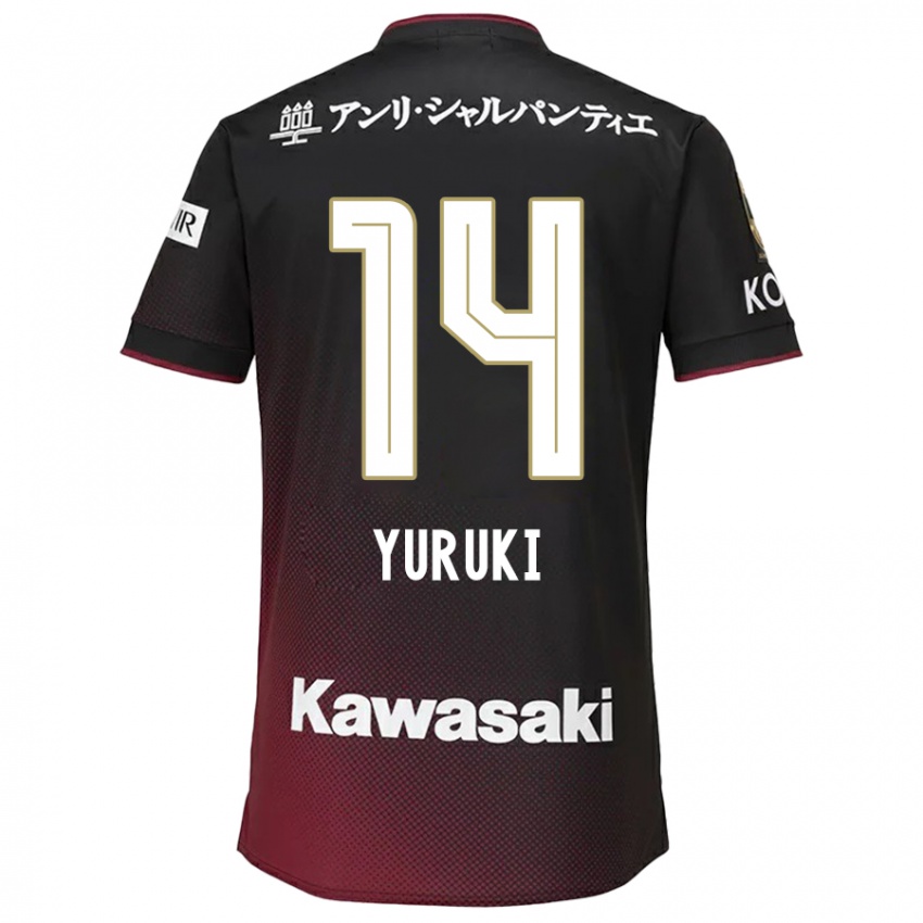 Hombre Camiseta Koya Yuruki #14 Negro Rojo 1ª Equipación 2024/25 La Camisa