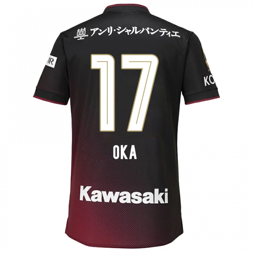 Hombre Camiseta Shoei Oka #17 Negro Rojo 1ª Equipación 2024/25 La Camisa