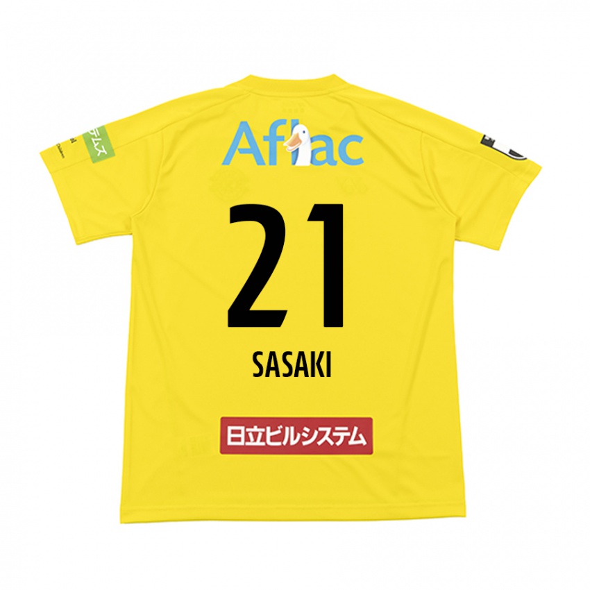 Hombre Camiseta Masato Sasaki #21 Amarillo Negro 1ª Equipación 2024/25 La Camisa