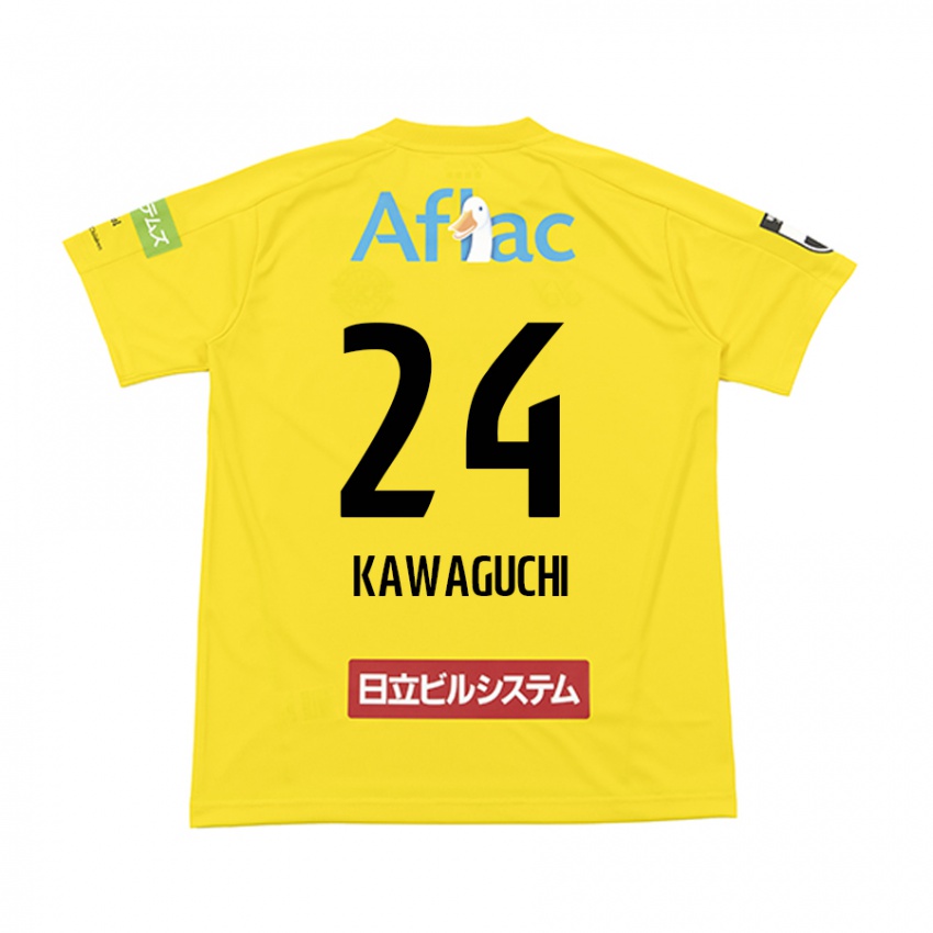 Hombre Camiseta Naoki Kawaguchi #24 Amarillo Negro 1ª Equipación 2024/25 La Camisa