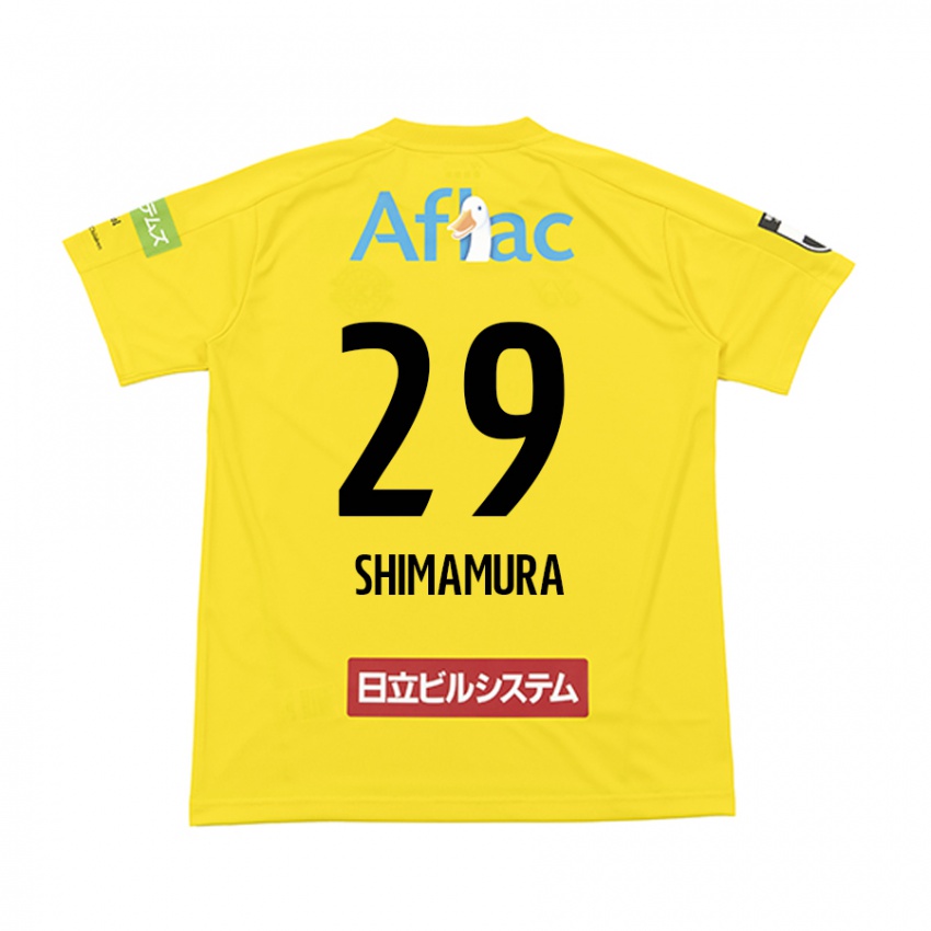 Hombre Camiseta Takuya Shimamura #29 Amarillo Negro 1ª Equipación 2024/25 La Camisa