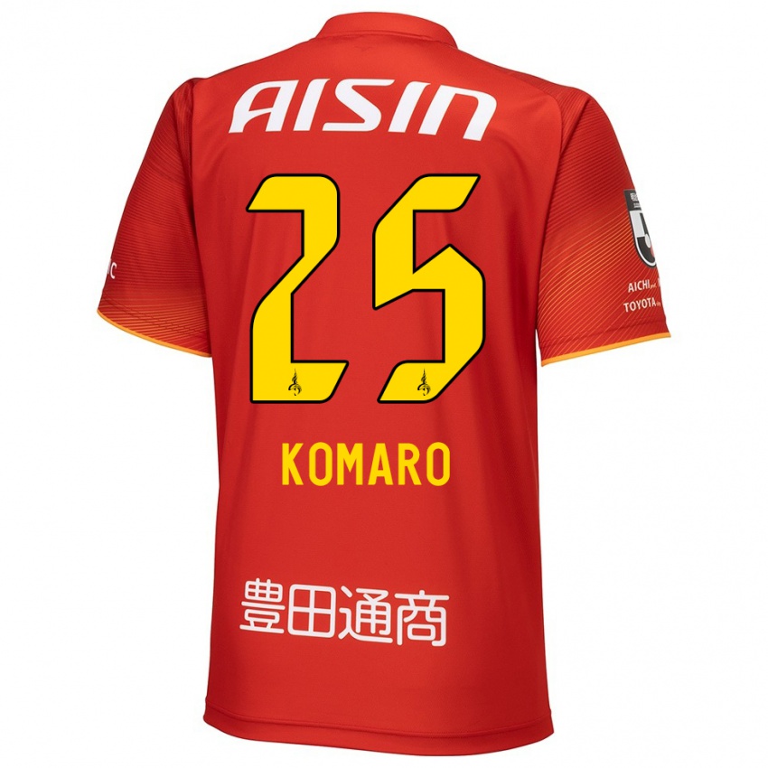 Hombre Camiseta Shuta Komaro #25 Rojo Blanco Amarillo 1ª Equipación 2024/25 La Camisa