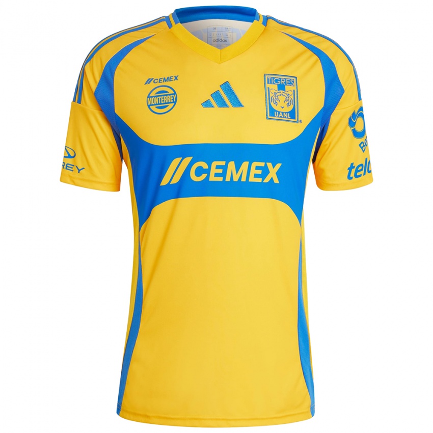 Hombre Camiseta Jordy Caicedo #0 Oro Amarillo 1ª Equipación 2024/25 La Camisa