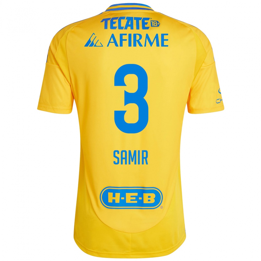 Hombre Camiseta Samir Caetano #3 Oro Amarillo 1ª Equipación 2024/25 La Camisa