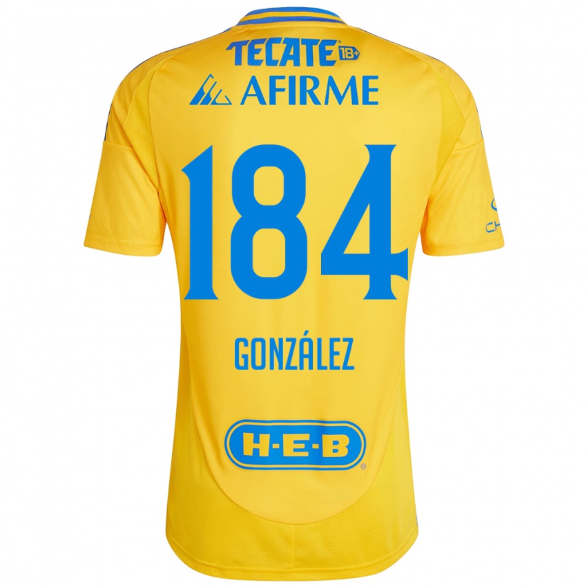 Hombre Camiseta Erick González #184 Oro Amarillo 1ª Equipación 2024/25 La Camisa