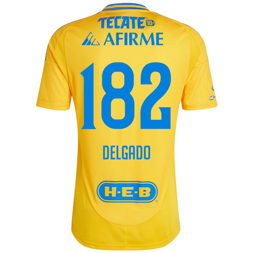 Hombre Camiseta Arturo Delgado #182 Oro Amarillo 1ª Equipación 2024/25 La Camisa