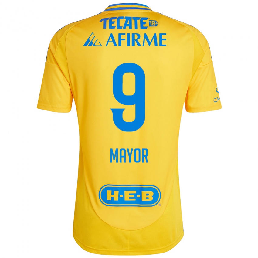 Hombre Camiseta Stephany Mayor #9 Oro Amarillo 1ª Equipación 2024/25 La Camisa