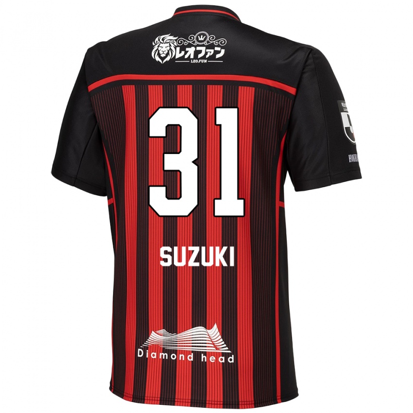 Hombre Camiseta Ryusei Suzuki #31 Negro Rojo 1ª Equipación 2024/25 La Camisa