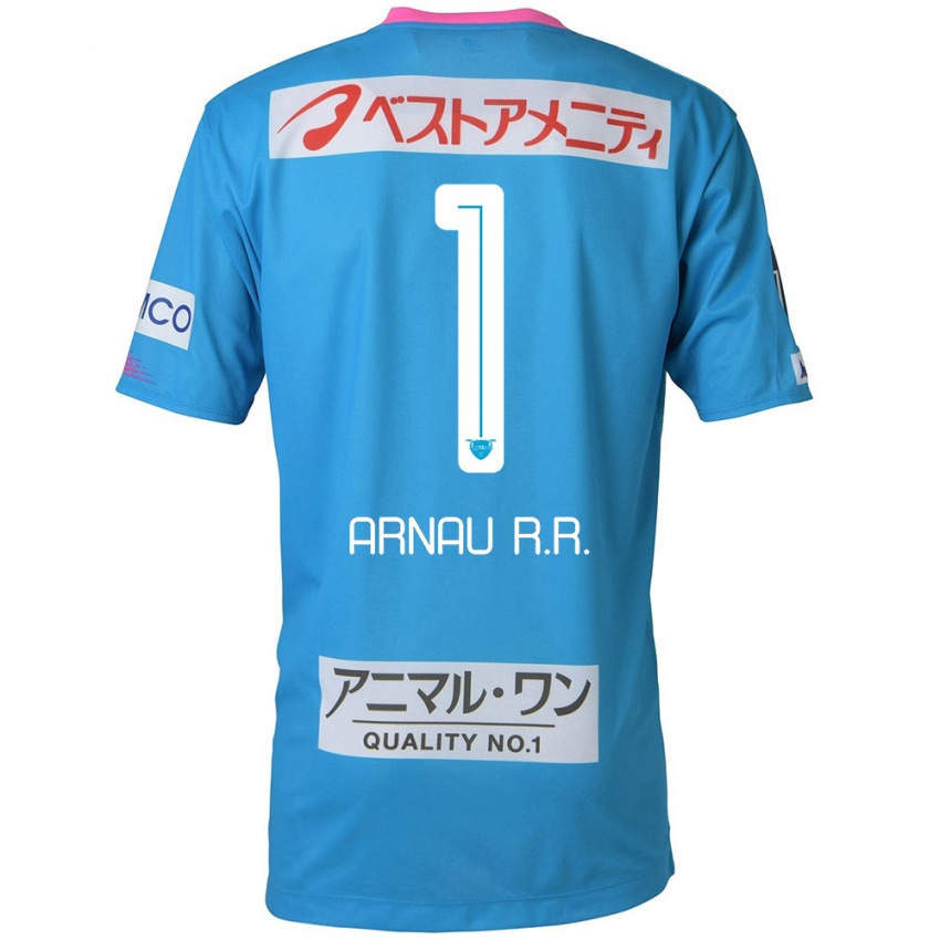 Hombre Camiseta Arnau Riera #1 Azul Rosado 1ª Equipación 2024/25 La Camisa