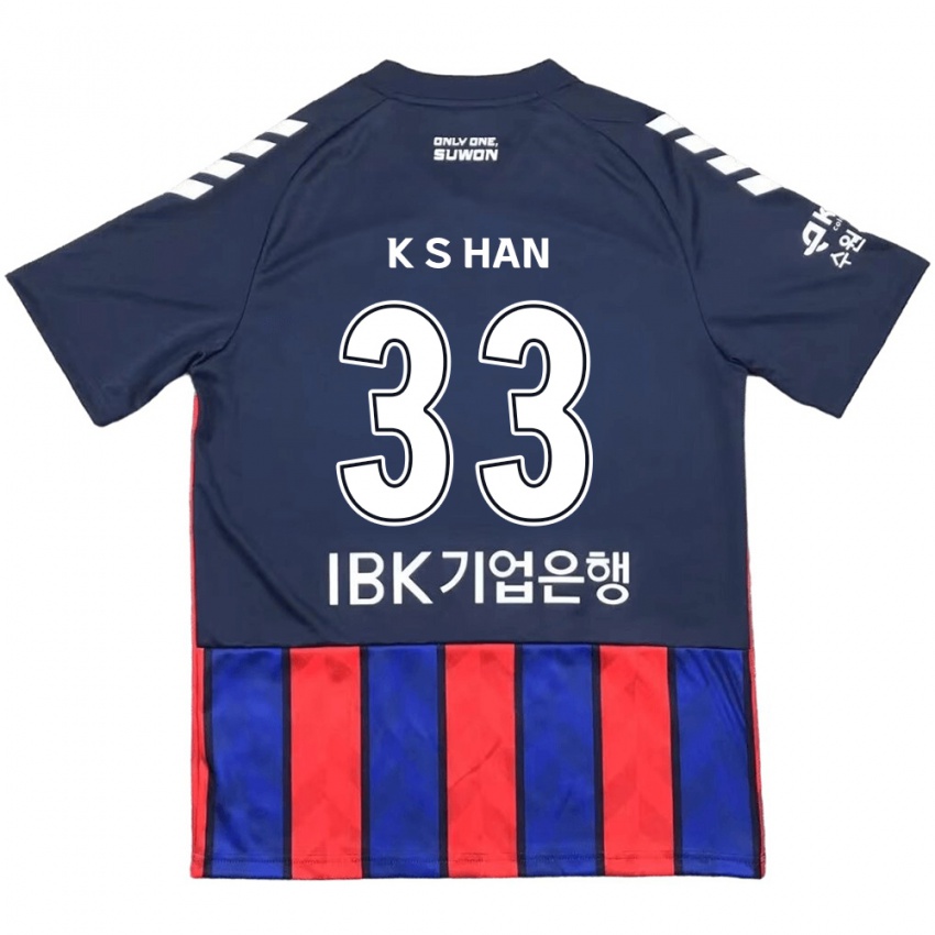 Hombre Camiseta Sang-Kyu Han #33 Azul Rojo 1ª Equipación 2024/25 La Camisa