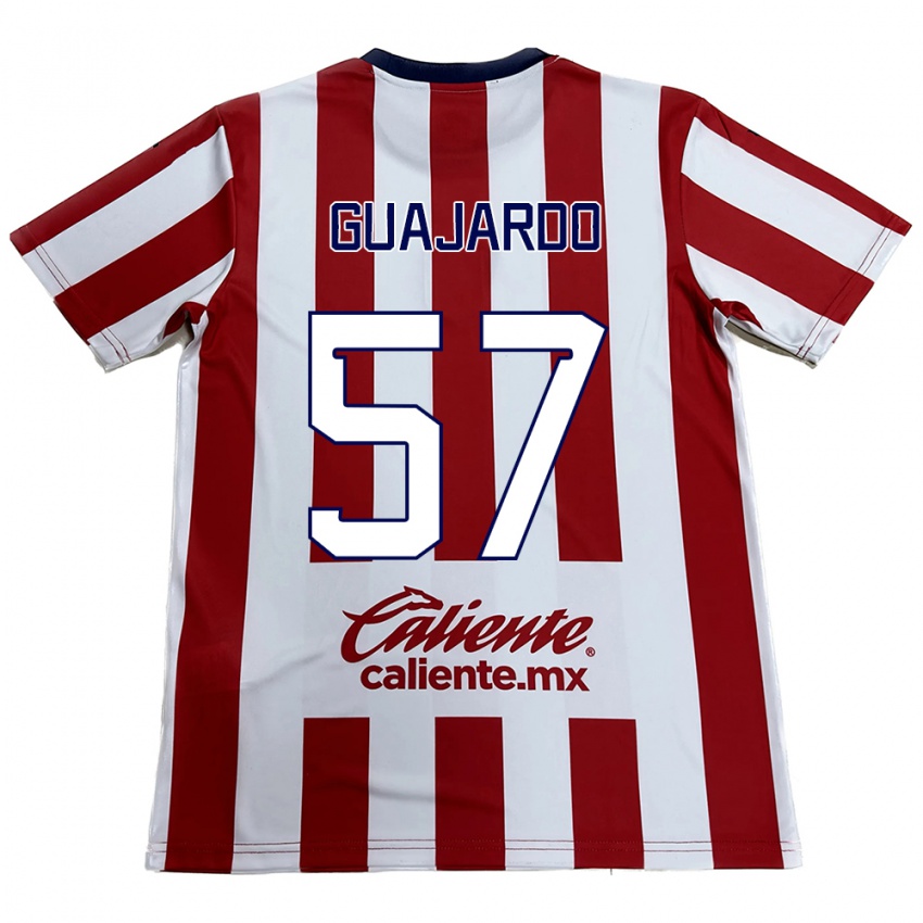 Hombre Camiseta Dylan Guajardo #57 Rojo Blanco 1ª Equipación 2024/25 La Camisa