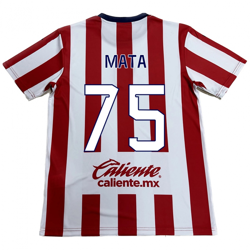 Hombre Camiseta Hugo Mata #75 Rojo Blanco 1ª Equipación 2024/25 La Camisa