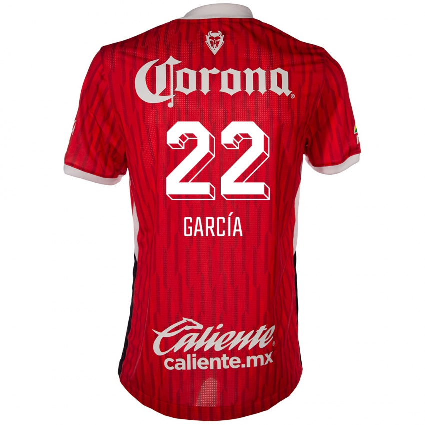 Hombre Camiseta Luis García #22 Rojo Blanco 1ª Equipación 2024/25 La Camisa