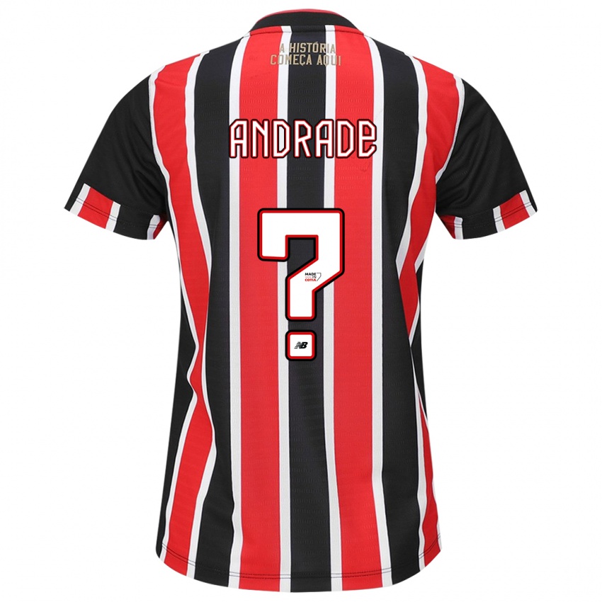 Hombre Camiseta Pedro Andrade #0 Negro Rojo Blanco 2ª Equipación 2024/25 La Camisa