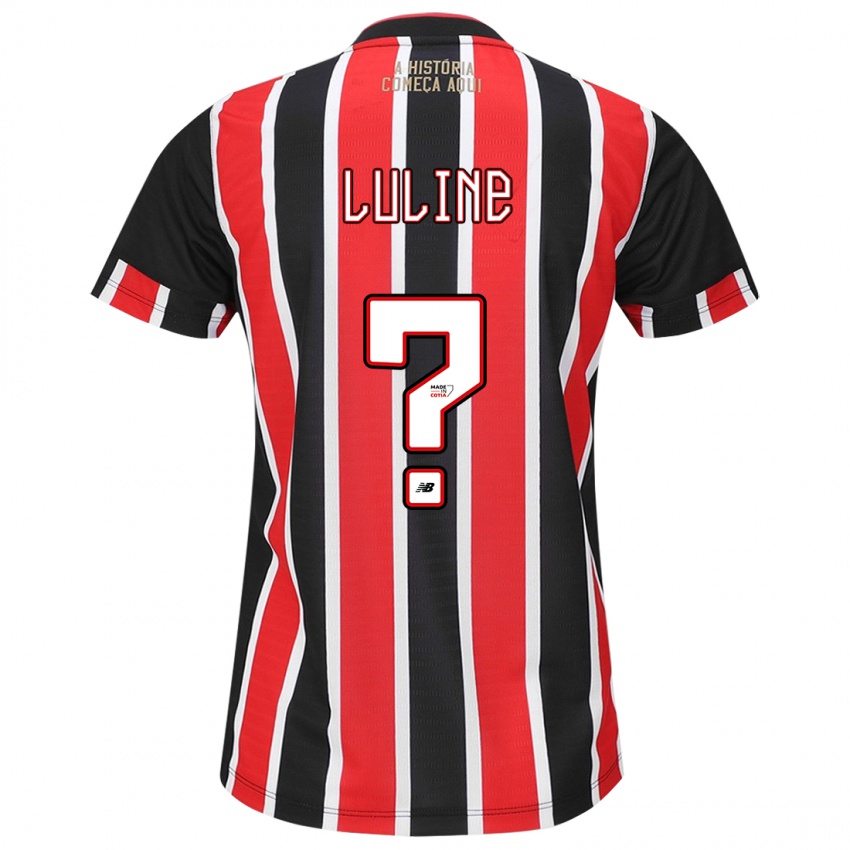 Hombre Camiseta Jonathan Luline #0 Negro Rojo Blanco 2ª Equipación 2024/25 La Camisa