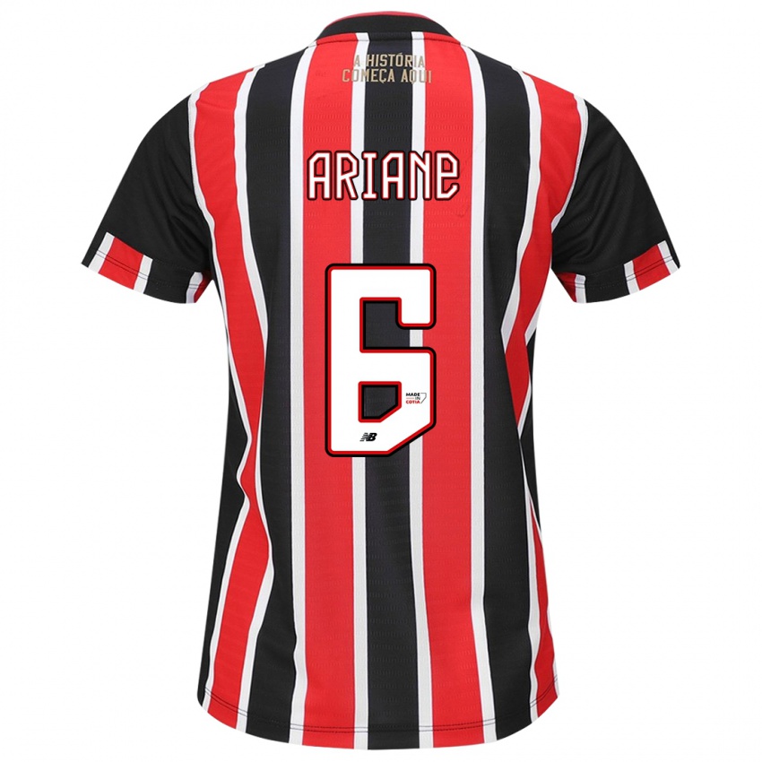 Hombre Camiseta Ariane #6 Negro Rojo Blanco 2ª Equipación 2024/25 La Camisa