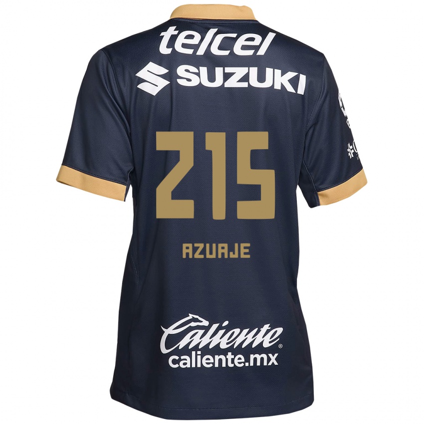 Hombre Camiseta Ángel Azuaje #215 Obsidiana Dorada Blanca 2ª Equipación 2024/25 La Camisa