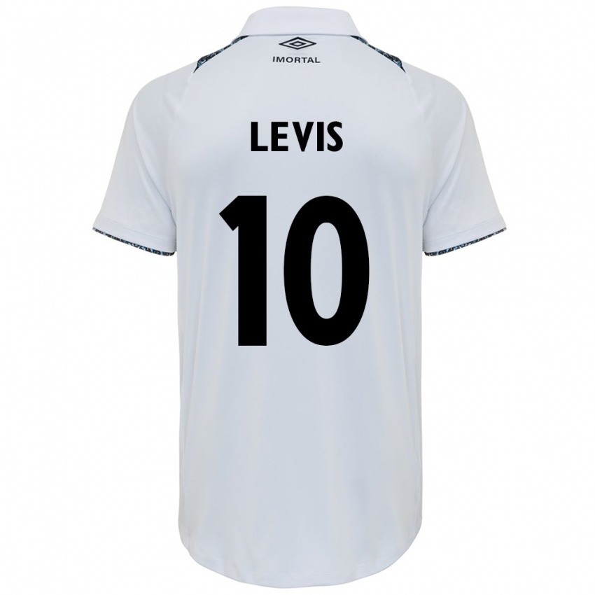 Hombre Camiseta Rafa Levis #10 Blanco Azul 2ª Equipación 2024/25 La Camisa