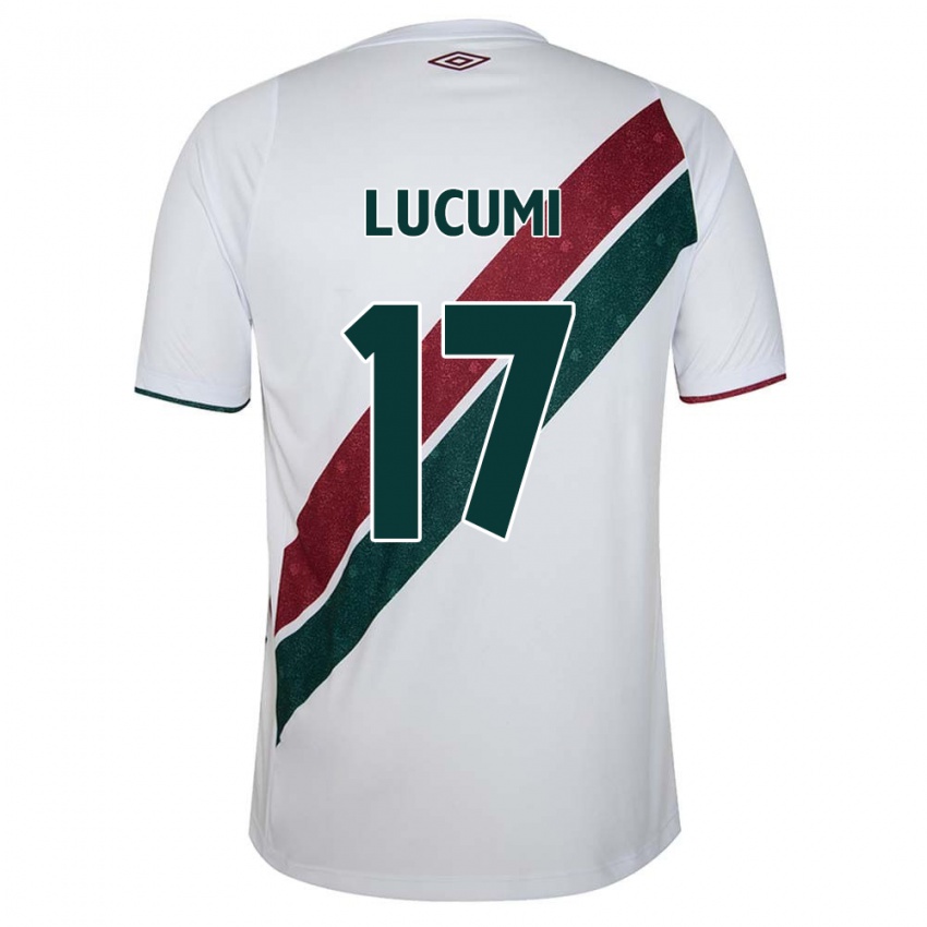 Hombre Camiseta Jan Lucumi #17 Blanco Verde Granate 2ª Equipación 2024/25 La Camisa