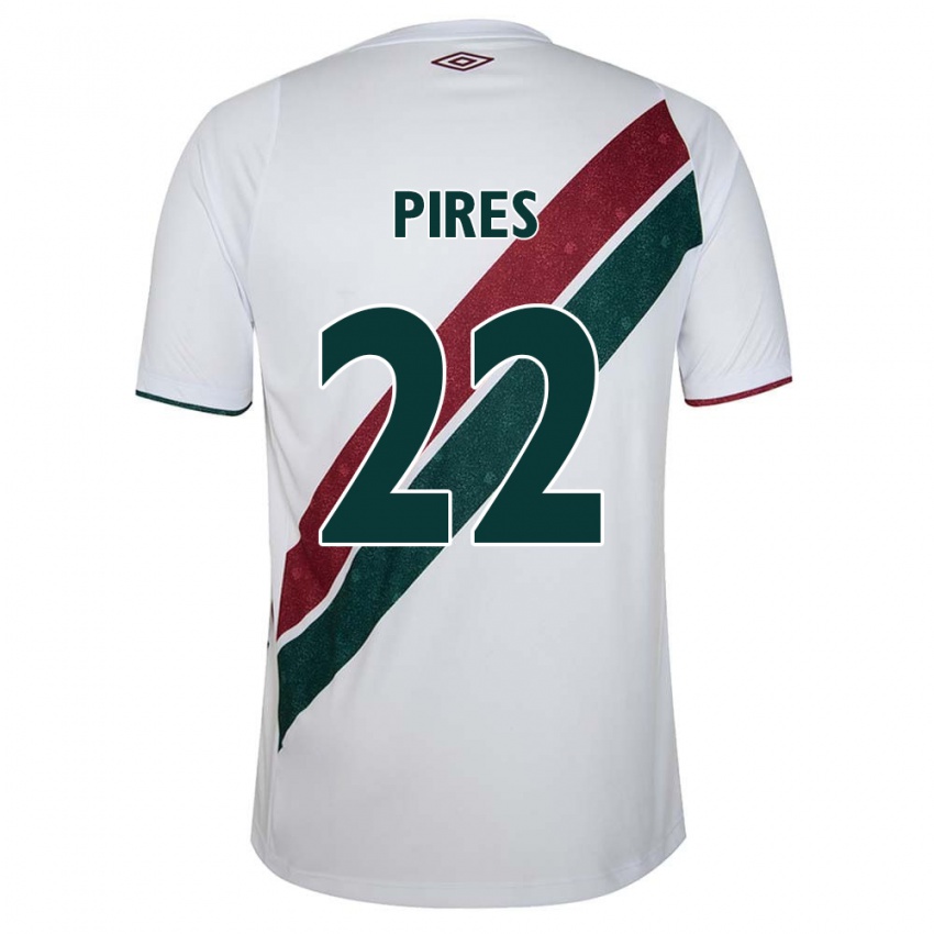 Hombre Camiseta Gabriel Pires #22 Blanco Verde Granate 2ª Equipación 2024/25 La Camisa