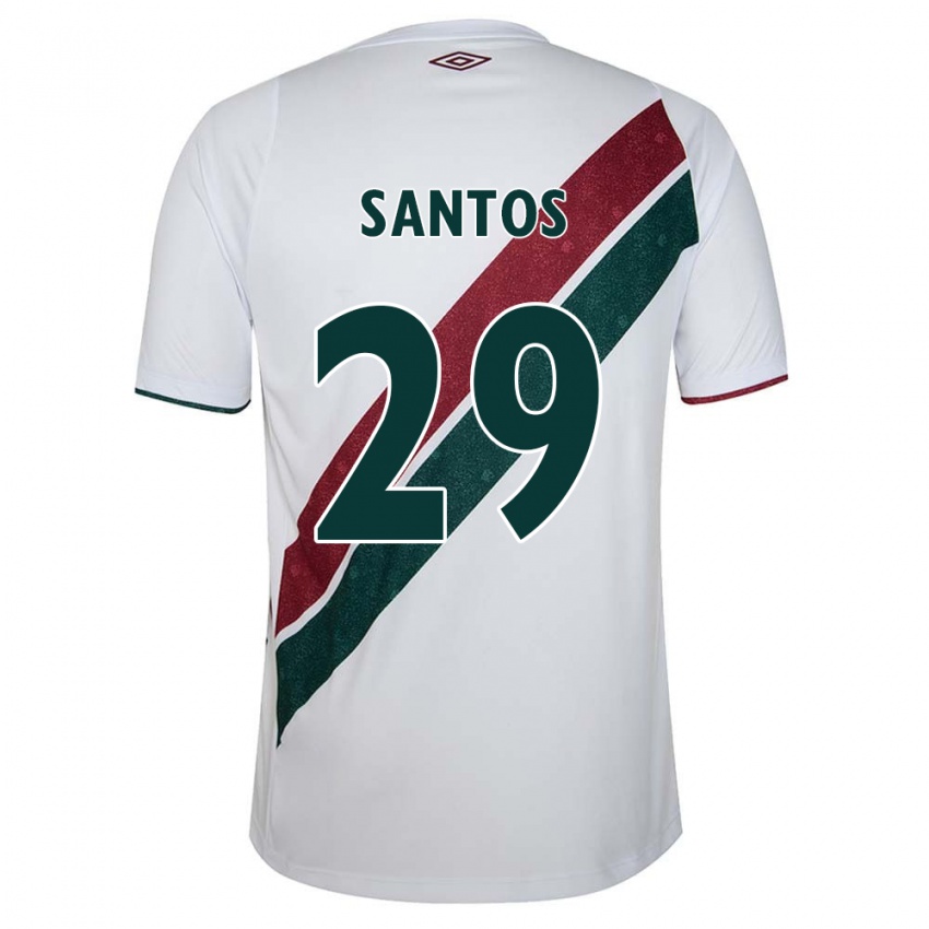 Hombre Camiseta Thiago Santos #29 Blanco Verde Granate 2ª Equipación 2024/25 La Camisa