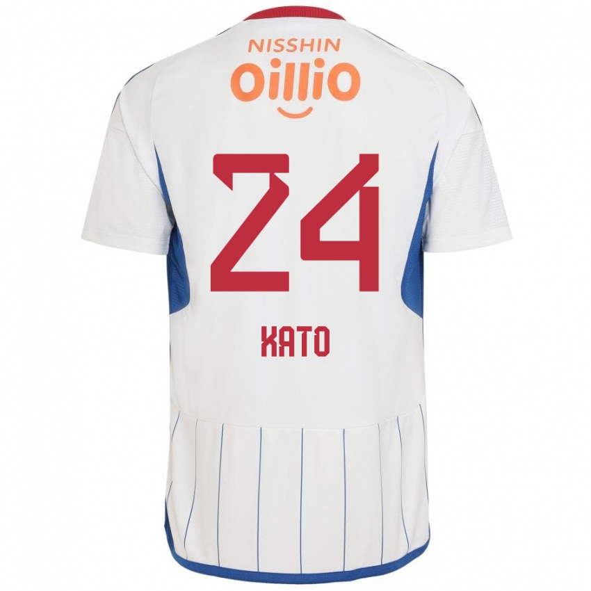 Hombre Camiseta Hijiri Kato #24 Blanco Azul Rojo 2ª Equipación 2024/25 La Camisa