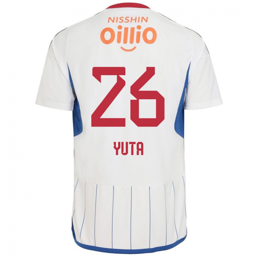 Hombre Camiseta Yuta Koike #26 Blanco Azul Rojo 2ª Equipación 2024/25 La Camisa