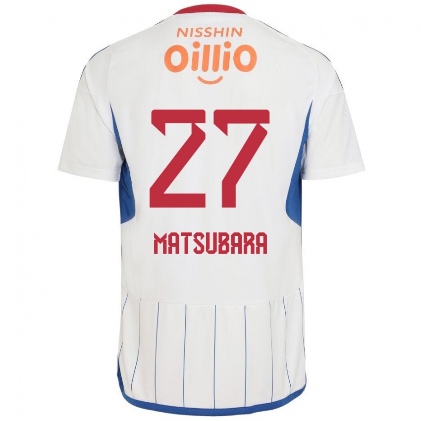 Hombre Camiseta Ken Matsubara #27 Blanco Azul Rojo 2ª Equipación 2024/25 La Camisa