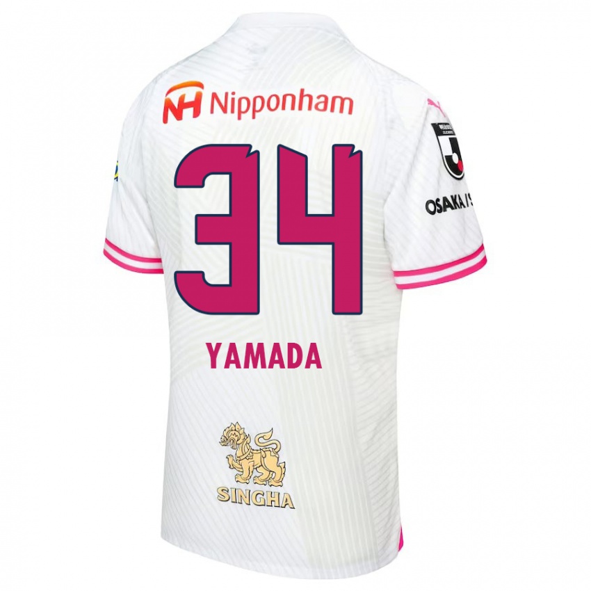 Hombre Camiseta Hiroto Yamada #34 Blanco Rosa 2ª Equipación 2024/25 La Camisa