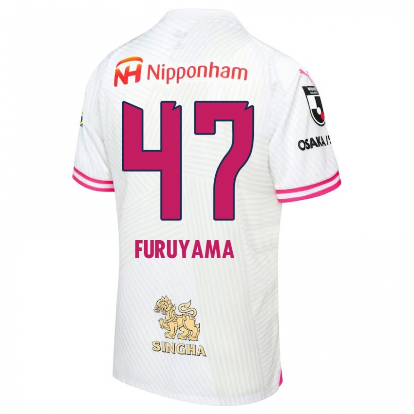 Hombre Camiseta Kengo Furuyama #47 Blanco Rosa 2ª Equipación 2024/25 La Camisa