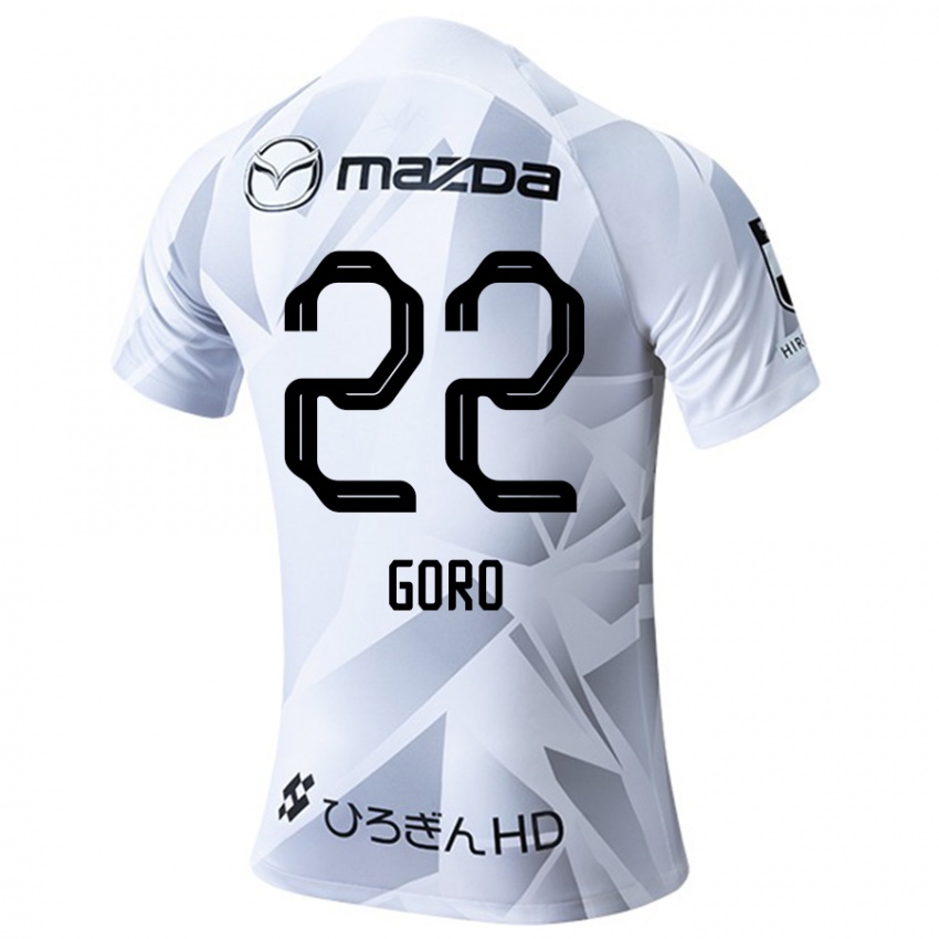 Hombre Camiseta Goro Kawanami #22 Blanco Gris Negro 2ª Equipación 2024/25 La Camisa