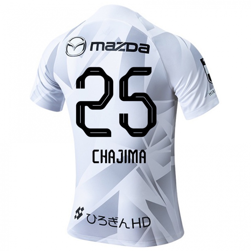 Hombre Camiseta Yusuke Chajima #25 Blanco Gris Negro 2ª Equipación 2024/25 La Camisa