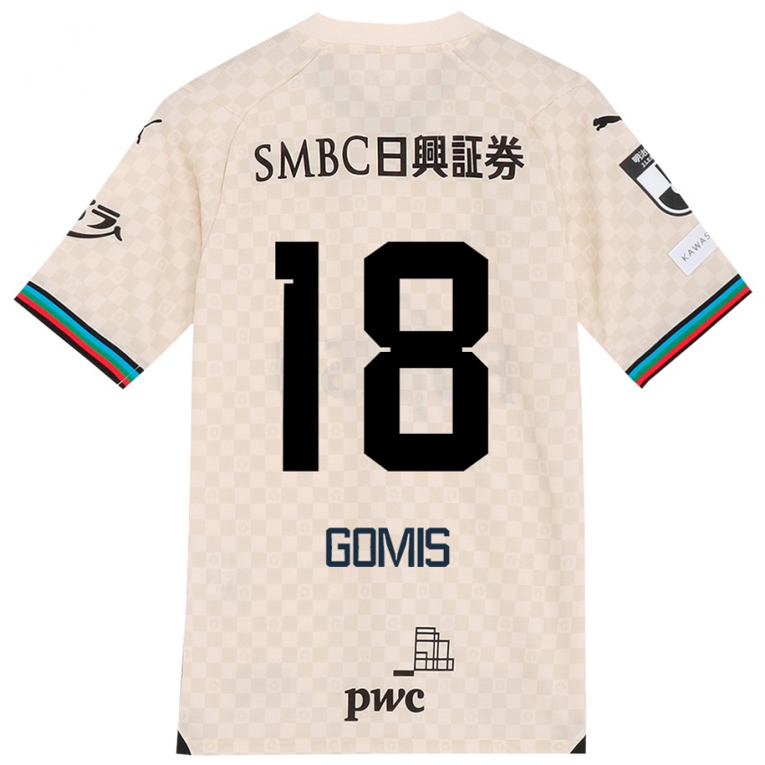 Hombre Camiseta Bafétimbi Gomis #18 Blanco Gris 2ª Equipación 2024/25 La Camisa