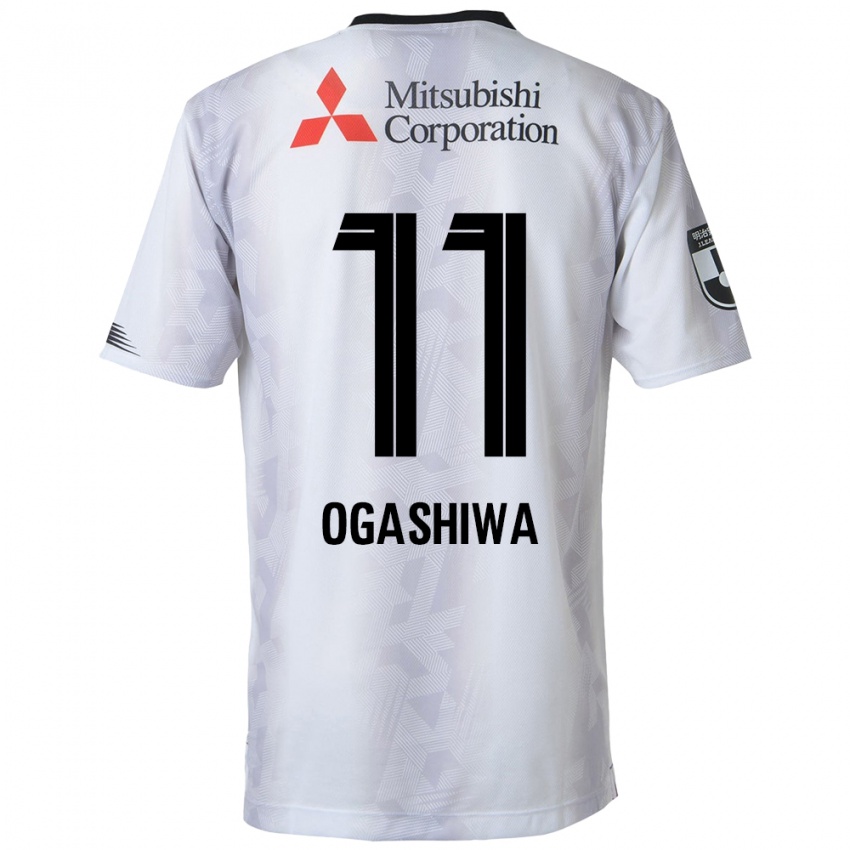 Hombre Camiseta Tsuyoshi Ogashiwa #11 Blanco Negro 2ª Equipación 2024/25 La Camisa