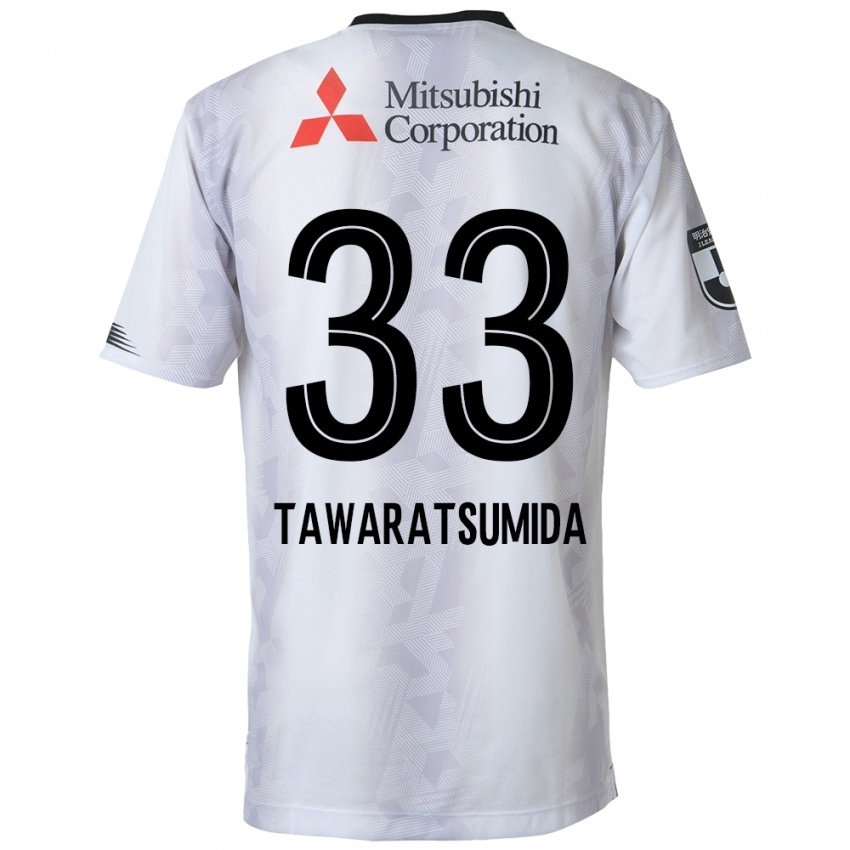 Hombre Camiseta Kota Tawaratsumida #33 Blanco Negro 2ª Equipación 2024/25 La Camisa