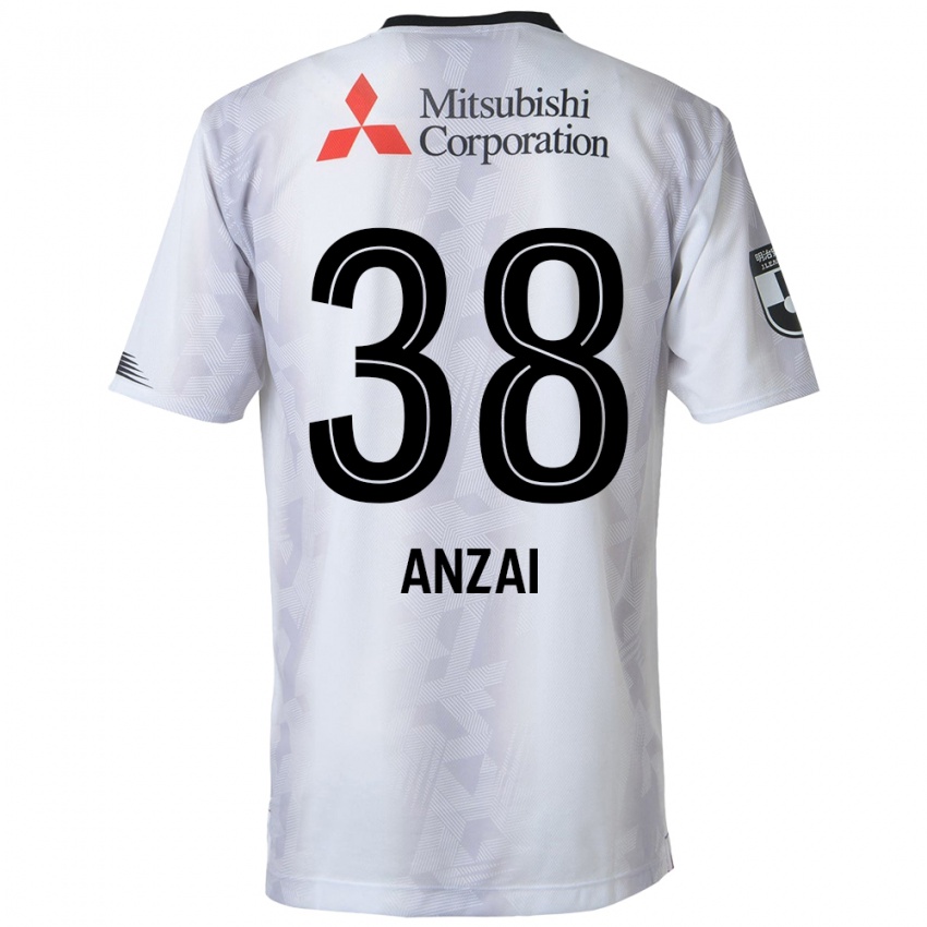 Hombre Camiseta Soma Anzai #38 Blanco Negro 2ª Equipación 2024/25 La Camisa