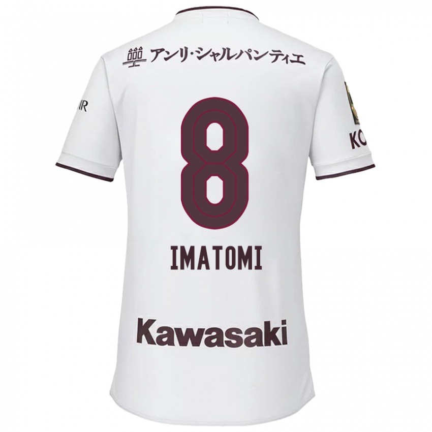 Hombre Camiseta Teruya Imatomi #8 Blanco Rojo 2ª Equipación 2024/25 La Camisa