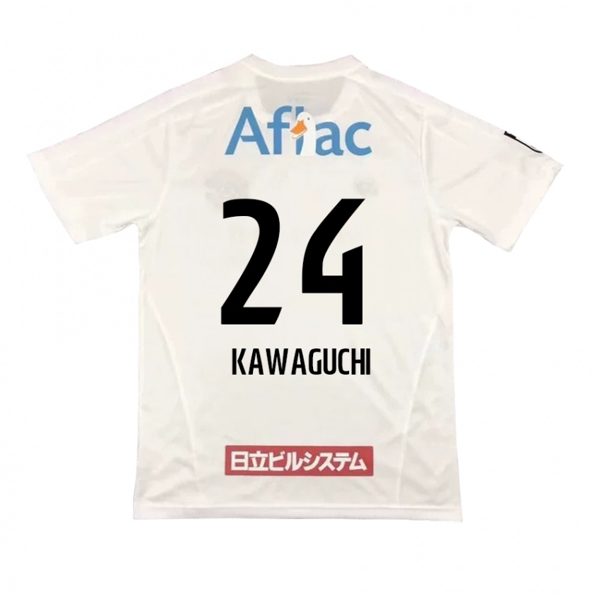 Hombre Camiseta Naoki Kawaguchi #24 Blanco Negro 2ª Equipación 2024/25 La Camisa