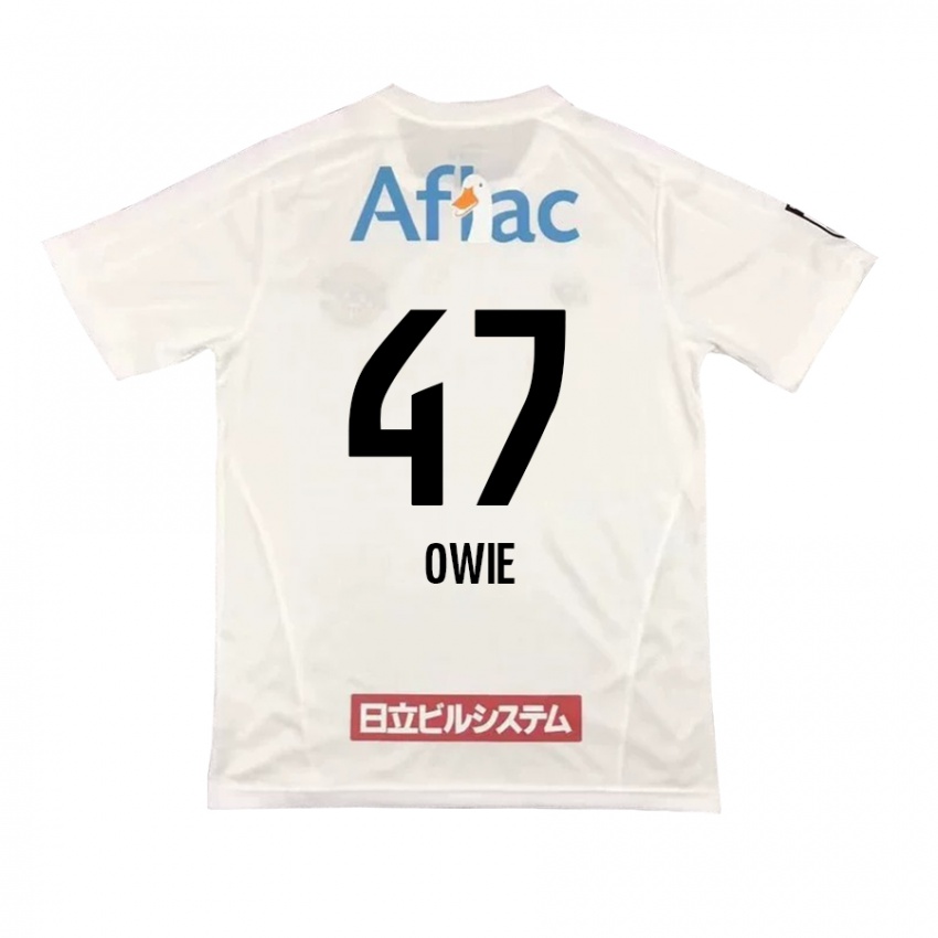 Hombre Camiseta William Owie #47 Blanco Negro 2ª Equipación 2024/25 La Camisa