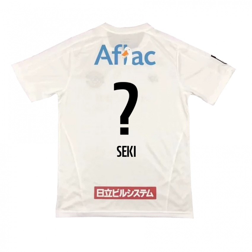 Hombre Camiseta Yuto Seki #0 Blanco Negro 2ª Equipación 2024/25 La Camisa