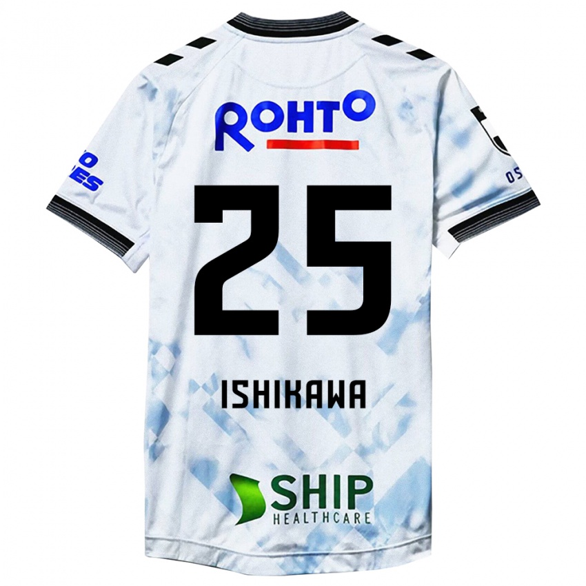 Hombre Camiseta Kei Ishikawa #25 Blanco Negro 2ª Equipación 2024/25 La Camisa