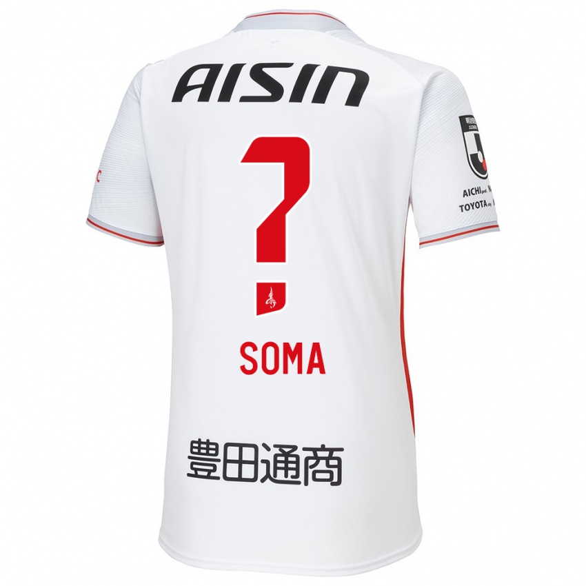 Hombre Camiseta Yuki Soma #0 Blanco Amarillo Rojo 2ª Equipación 2024/25 La Camisa