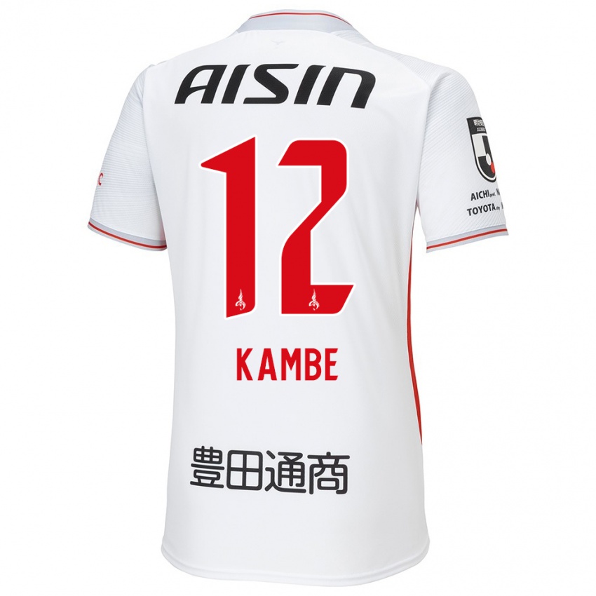 Hombre Camiseta Mana Kambe #12 Blanco Amarillo Rojo 2ª Equipación 2024/25 La Camisa