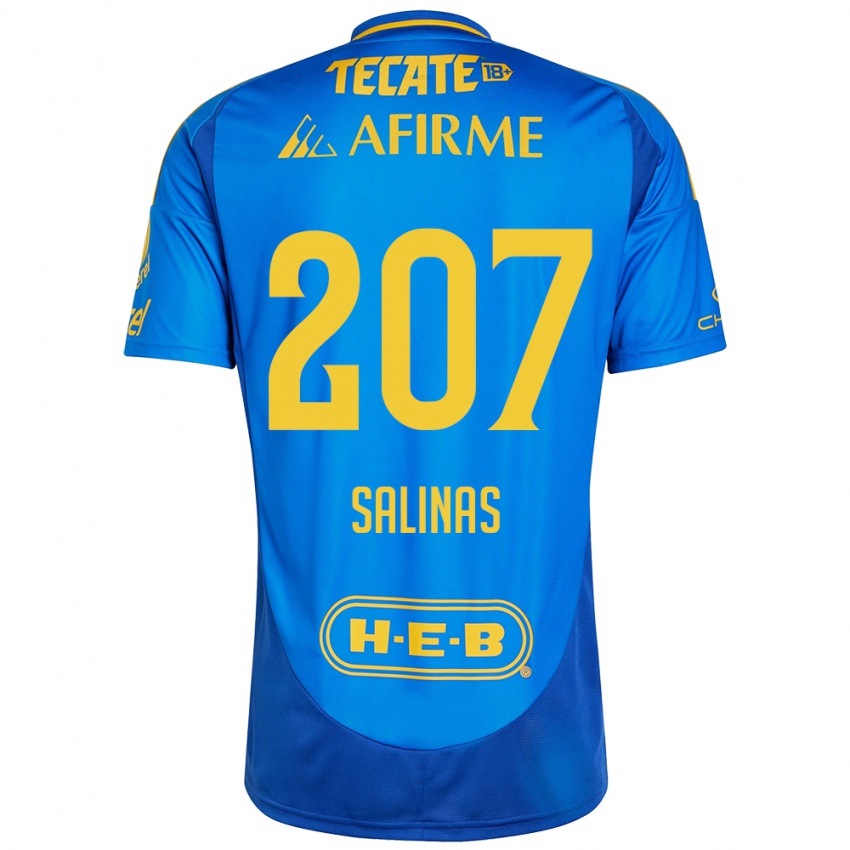 Hombre Camiseta Marcelo Salinas #207 Azul Amarillo 2ª Equipación 2024/25 La Camisa