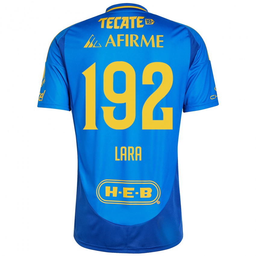 Hombre Camiseta Miguel Lara #192 Azul Amarillo 2ª Equipación 2024/25 La Camisa