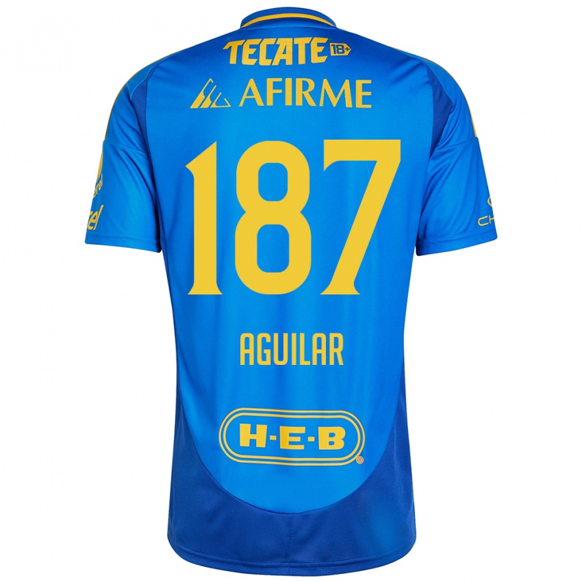 Hombre Camiseta Manuel Aguilar #187 Azul Amarillo 2ª Equipación 2024/25 La Camisa